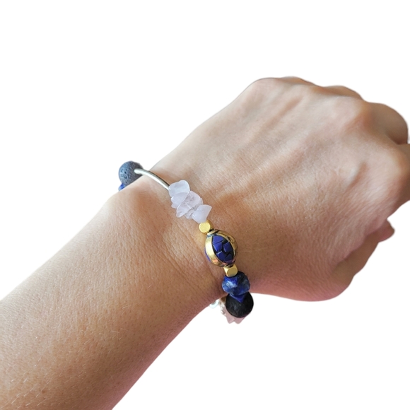 Handmade Bohemian Crystals & Vintage Thai Beads Bracelet - Picture 4 of 5